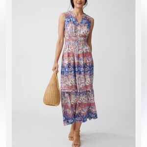 J.McLaughlin woman’s wallflowerl linen  long dress